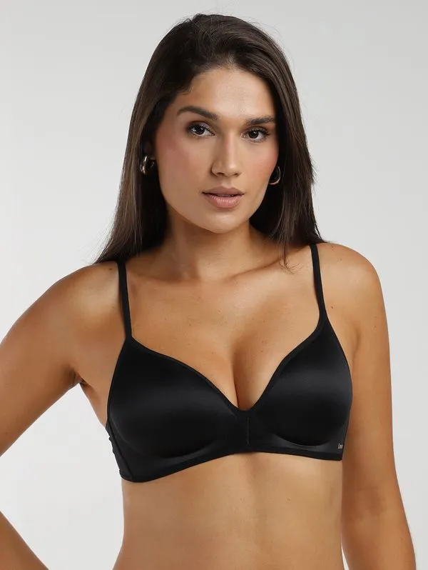 Sutiã Microfibra Alças Finas Feminino PRETO 42