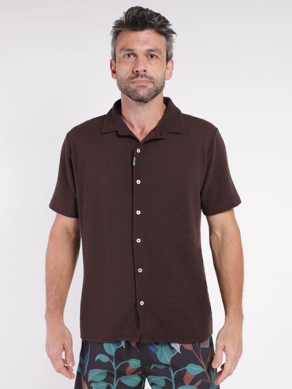 Camisa Manga Curta Masculina MARROM GG