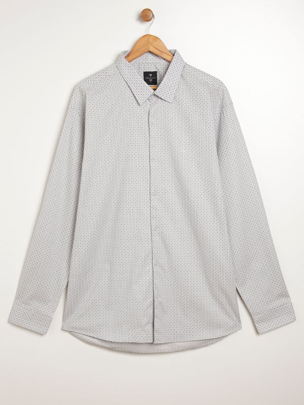 Camisa Manga Longa Plus Size Masculina CINZA CLARO 6