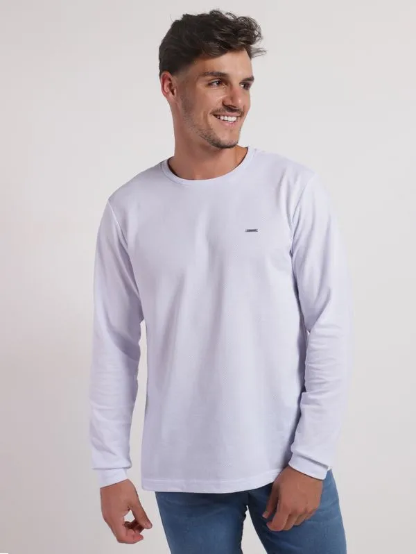 Camiseta Manga Longa Masculina BRANCO P
