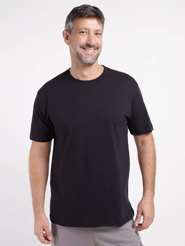 Camiseta Básica Manga Curta Masculina PRETO P