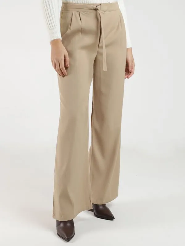 Calça Reta Alfaiataria Feminina CAQUI P