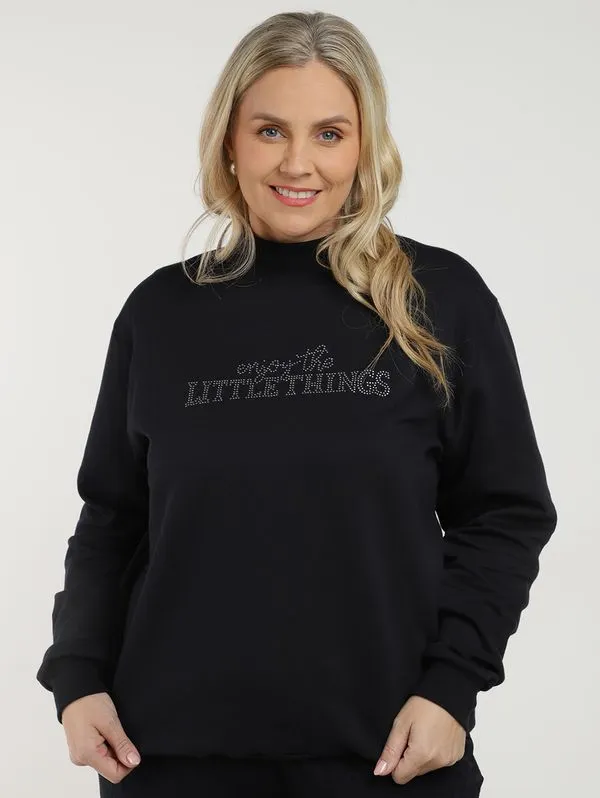Moletom Gola Alta Plus Size Feminino PRETO G2