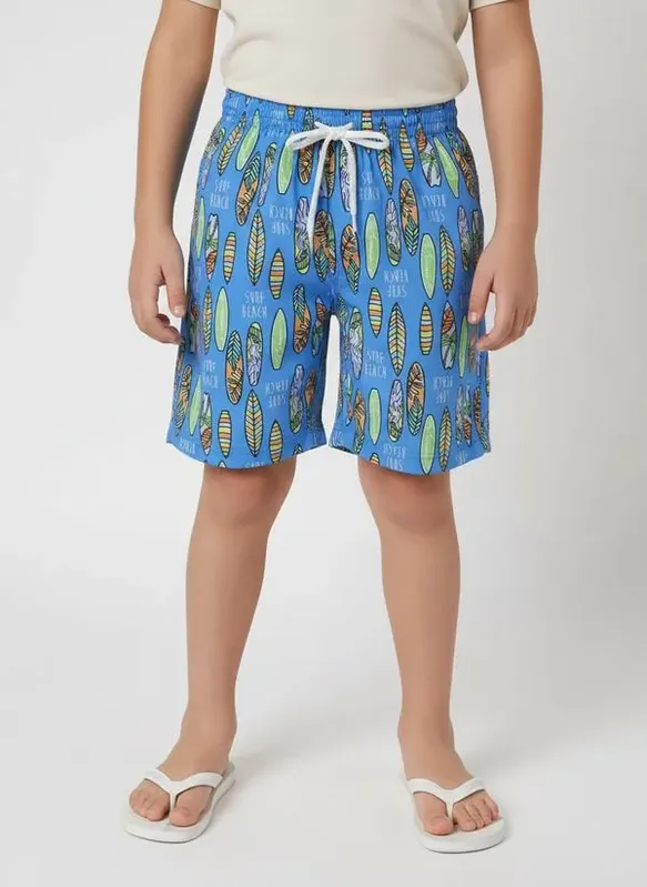 Bermuda Tactel Infantil Para Menino - AZUL 6