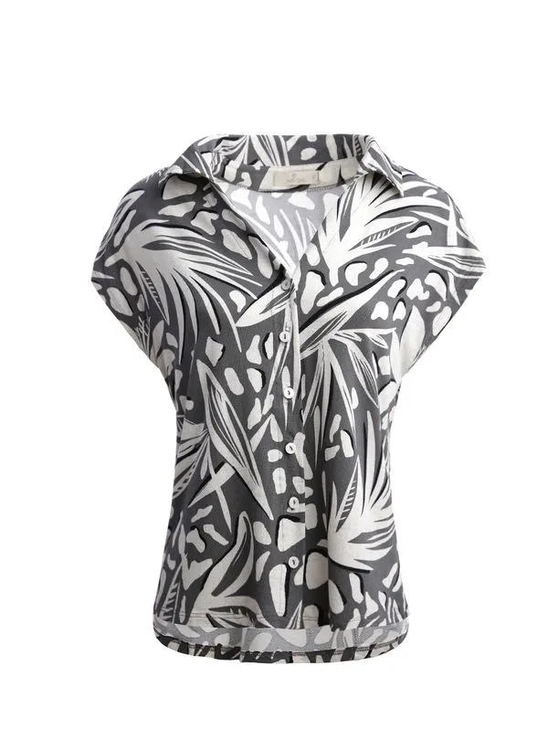 Camisa Manga Curta Autentique Feminina CINZA P