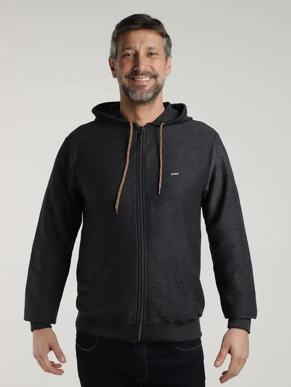 Jaqueta Moletinho com Capuz Masculina PRETO G