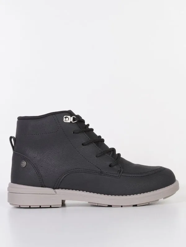 Botina Walk Kidy Juvenil Para Menino - PRETO 31