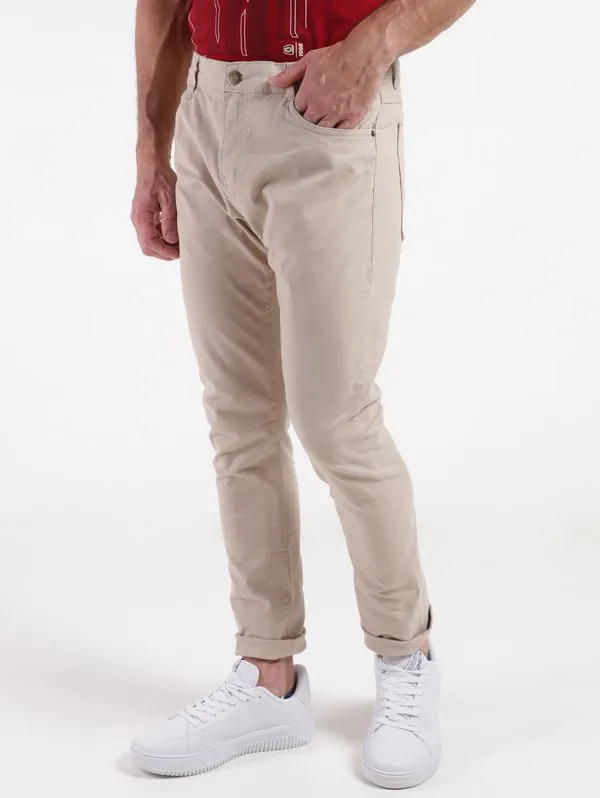Calça Sarja Slim Masculina BEGE 40