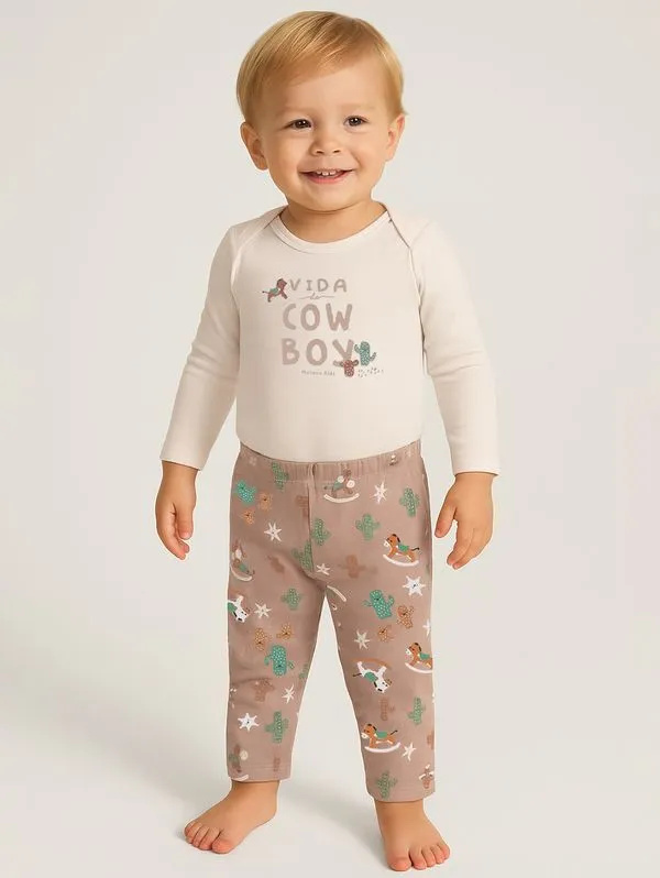 Conjunto Longo Infantil Para Bebê - BEGE G