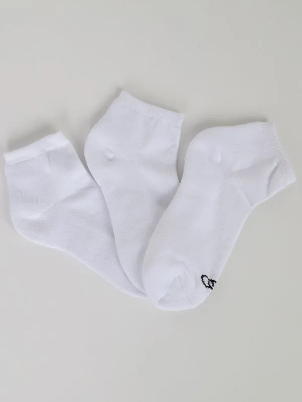 Kit Com 03 Meias Cano Curto Olympikus Feminina BRANCO