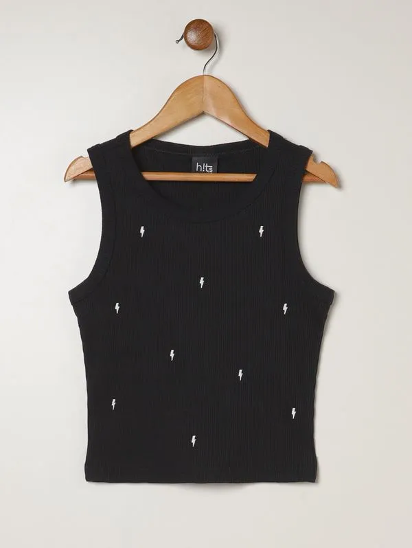 Blusa Regata Ribana Juvenil Para Menina - PRETO 16