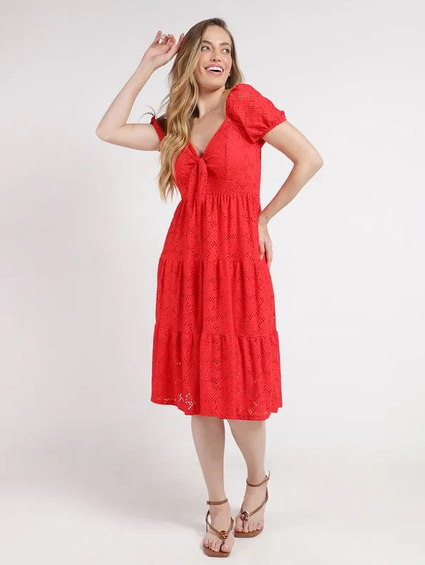 Vestido Midi Autentique Feminino VERMELHO GG