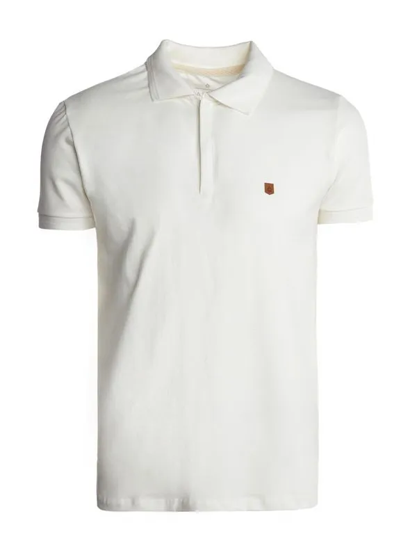Polo Piquet Manga Curta Masculina OFF WHITE G