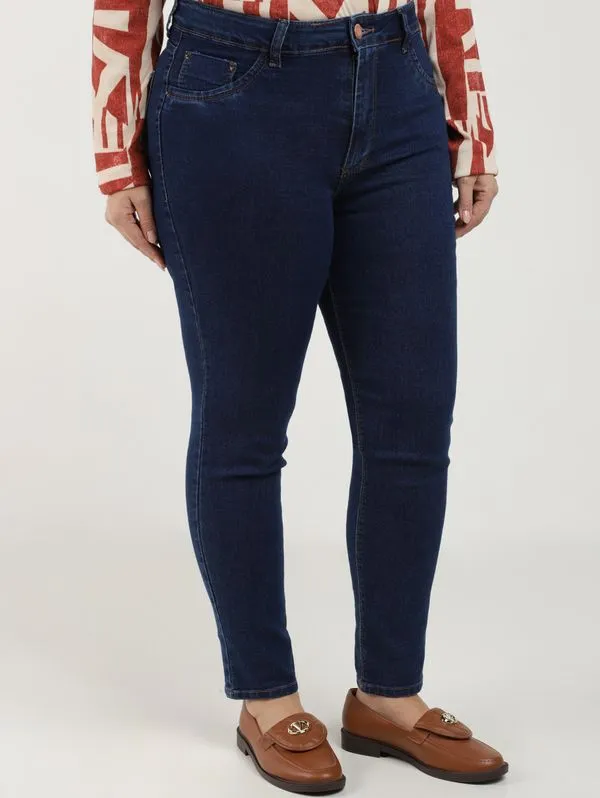Calça Jeans Cigarrete Plus Size Feminina AZUL 48