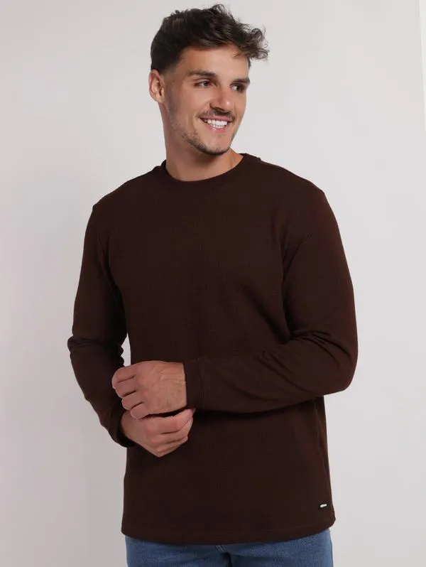 Suéter de Tricot Masculino MARROM M