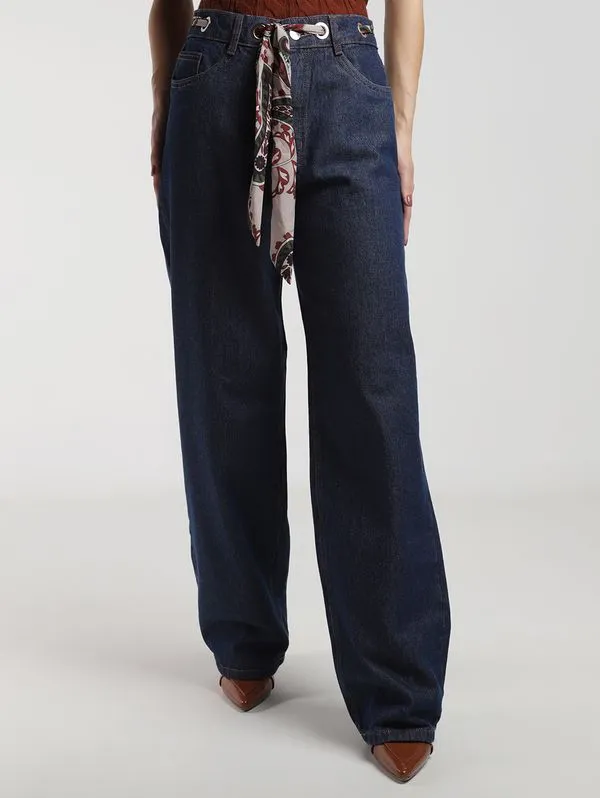 Calça Jeans Wide Leg Autentique Feminina AZUL 40