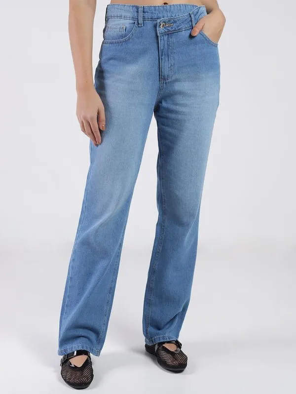 Calça Jeans Reta Autentique Feminina AZUL 44