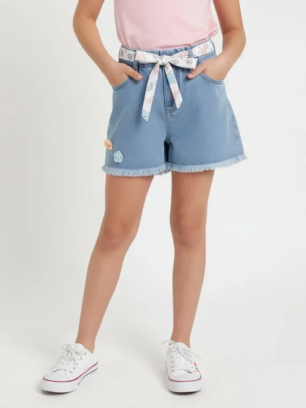 Short Jeans Kid+ Infantil Para Menina - AZUL CLARO 10