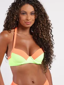 Biquíni Top Com Bojo Feminino VERDE/LARANJA P