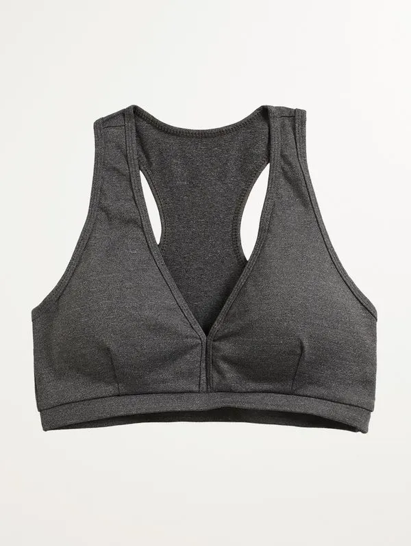 Top Esportivo com Bojo Feminino Cinza Mescla G