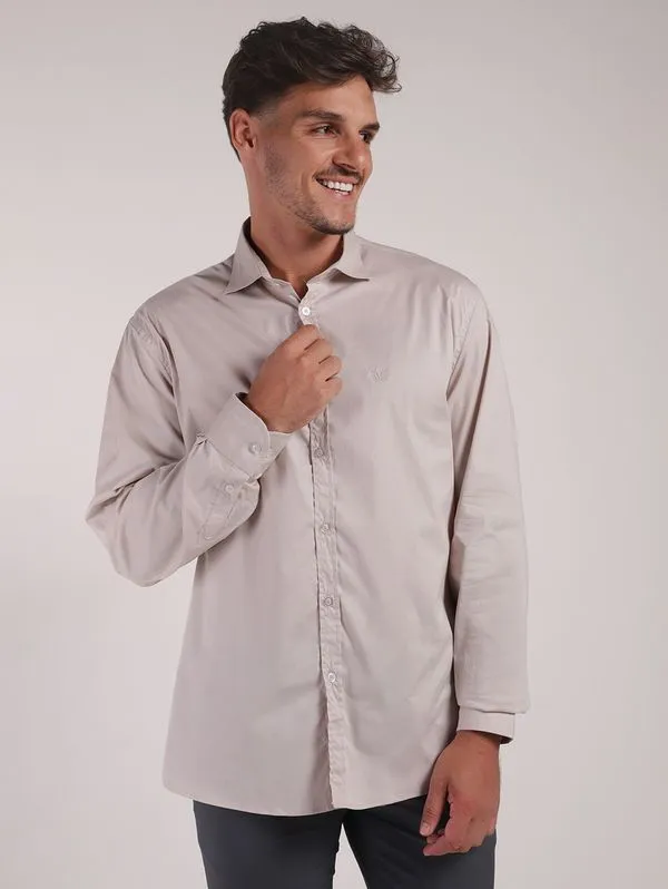 Camisa Manga Longa Slim Vilejack Masculina AREIA 2