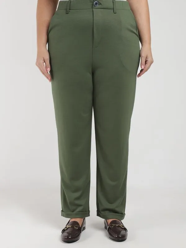 Calça Reta Autentique Plus Size Feminina VERDE G1