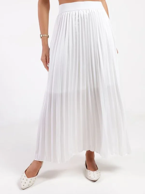 Saia Longa Plissada Eagle Rock Feminina OFF WHITE M