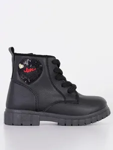 Bota Coturno Infantil Para Menina - Preto 25
