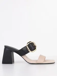 Tamanco Salto Bloco Bebecê Feminino PRETO/NUDE 39