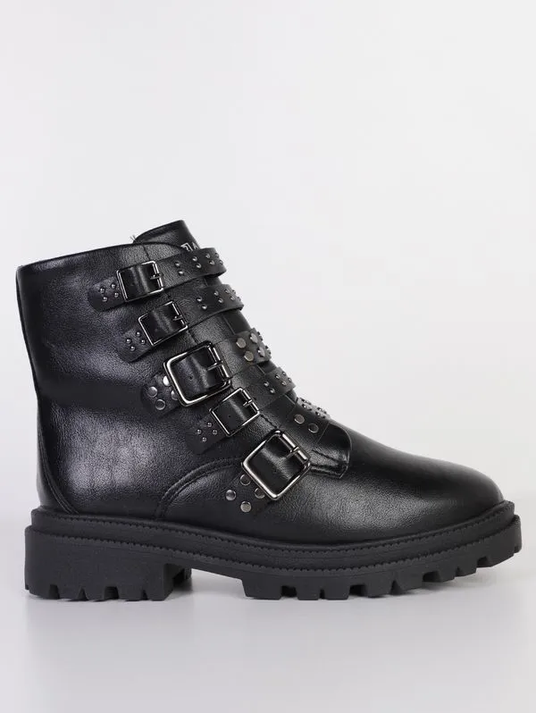 Bota Cano Curto Biker Ramarim Feminina PRETO 34