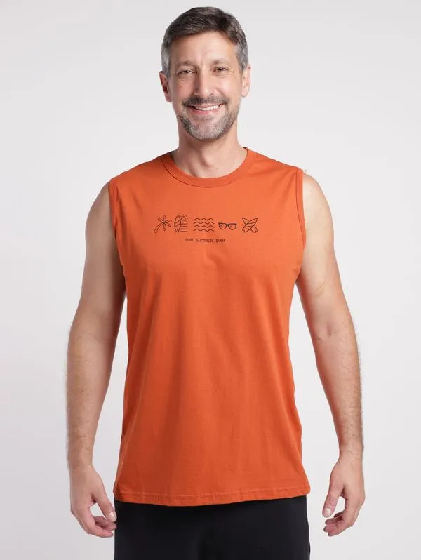 Camiseta Regata Masculina LARANJA P