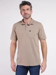 Polo Manga Curta Masculina CAQUI GG