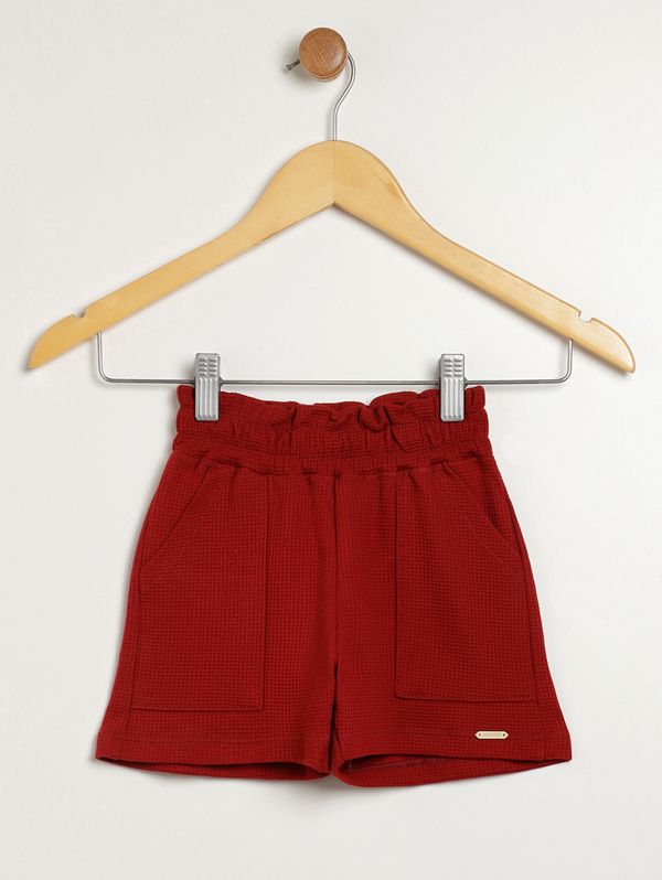 Short Clochard Moletinho Infantil Para Menina - VERMELHO 3