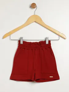 Short Clochard Moletinho Infantil Para Menina - VERMELHO 3
