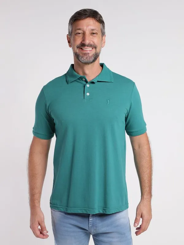 Polo Manga Curta Masculina VERDE G