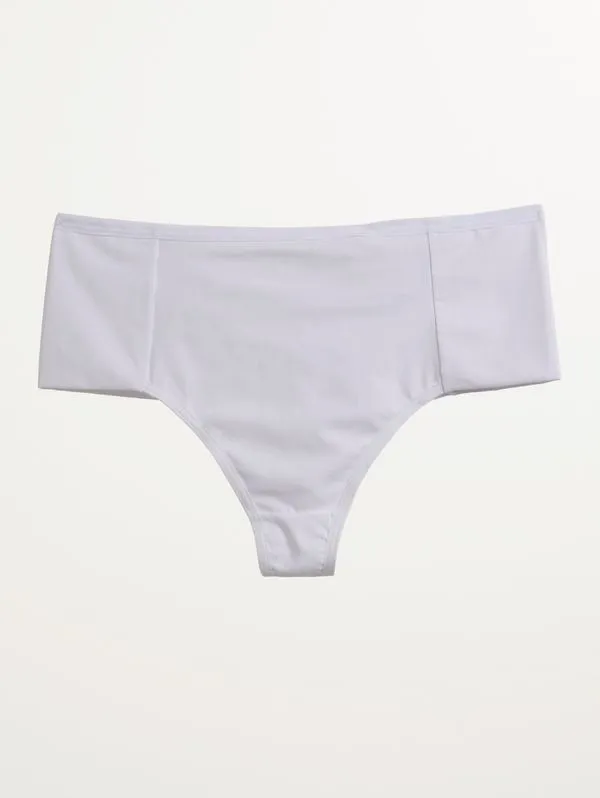 Calcinha Alta Microfibra Fio Duplo Feminina BRANCO M