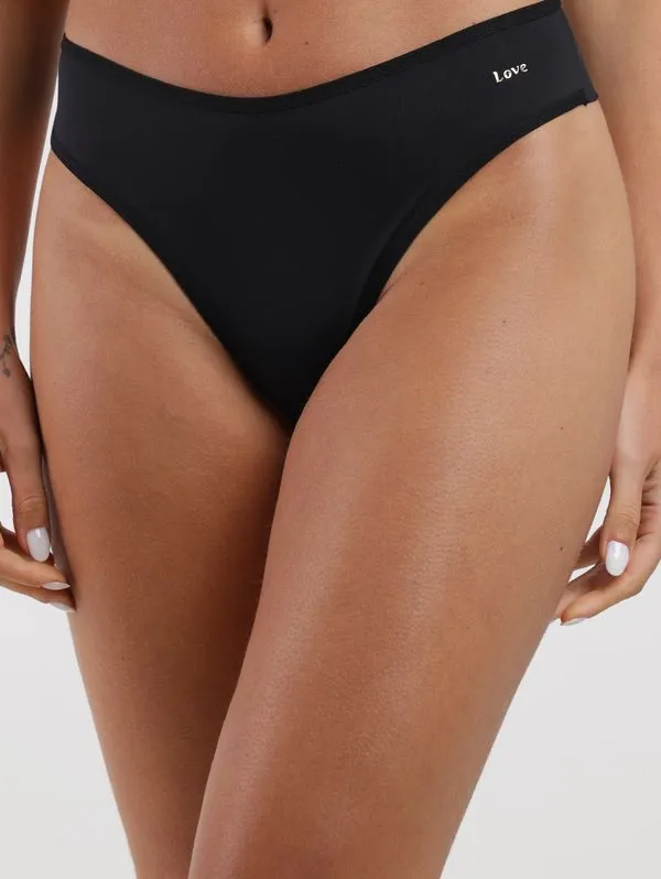 Calcinha Tanga Microfibra Fio Duplo Feminina PRETO GG