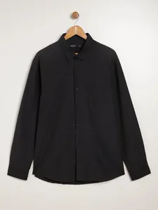 Camisa Manga Longa Plus Size Masculina PRETO 7