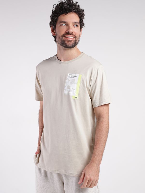 Camiseta Manga Curta Masculina BEGE G