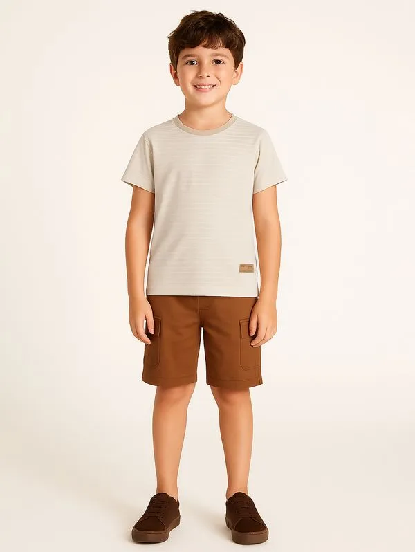 Conjunto Curto Kid+ Infantil Para Menino - BEGE 4