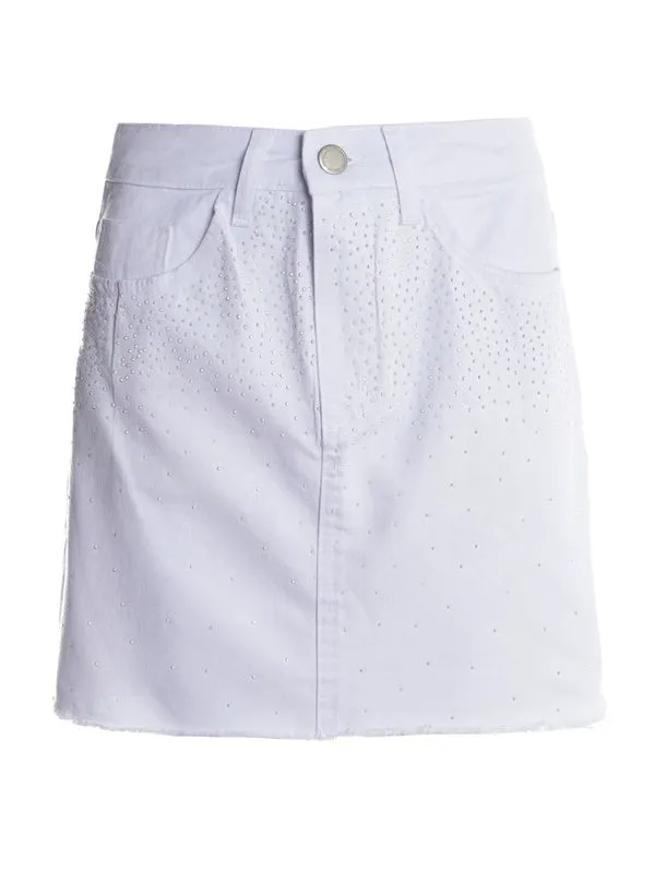 Saia Mini Sarja Brilhosa Feminina BRANCO 38