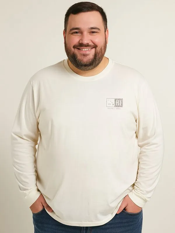 Camiseta Manga Longa Plus Size Masculina OFF WHITE G1