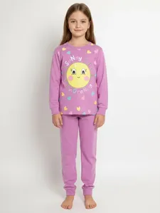 Pijama Longo Estampado Infantil Para Menina - PINK 8
