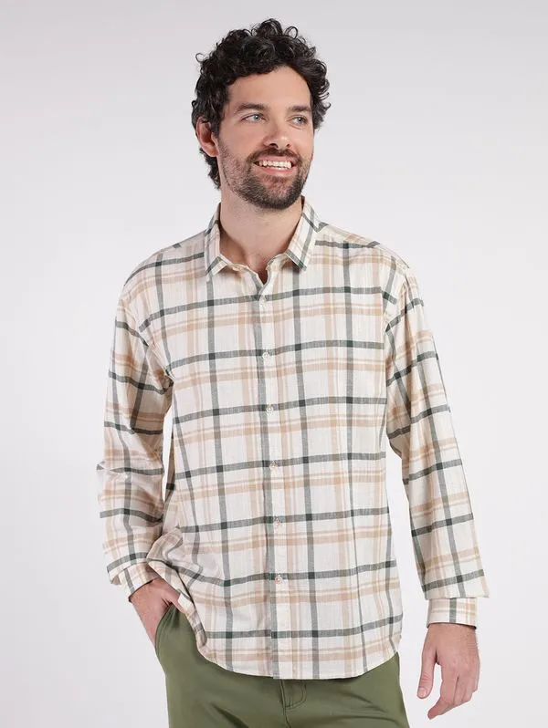 Camisa Xadrez Manga Longa Masculina VERDE P