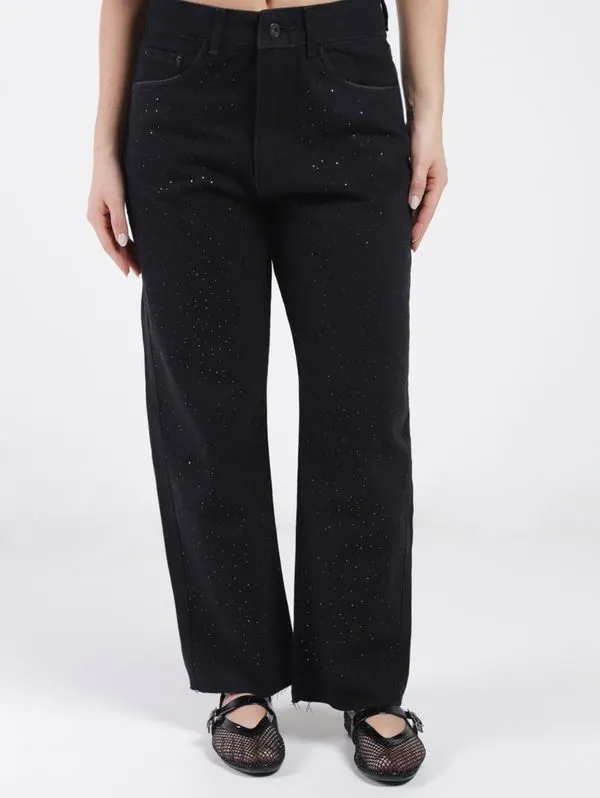 Calça Sarja Reta Cropped Feminina PRETO 46