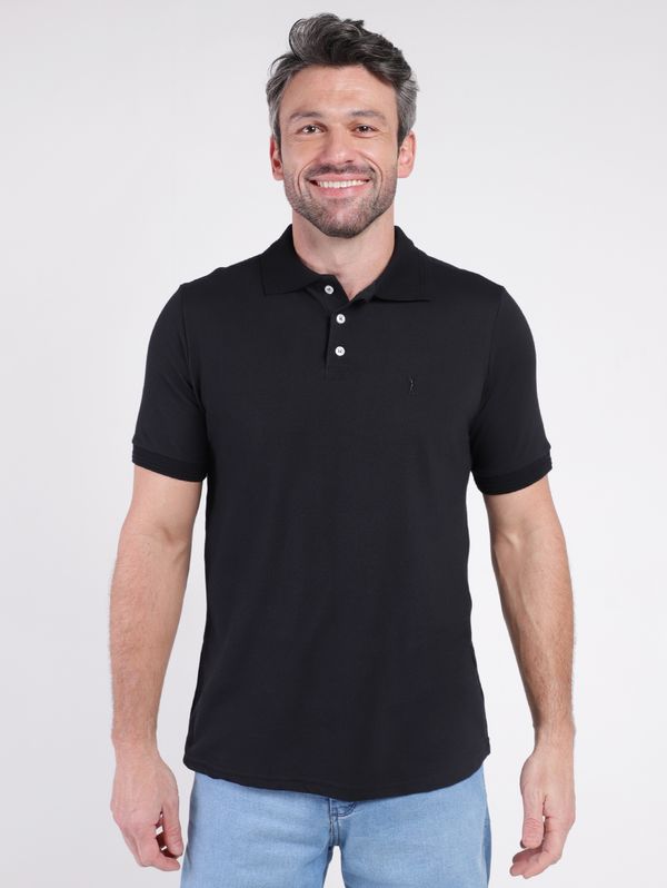 Polo Manga Curta Masculina PRETO G