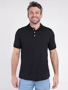 Polo Manga Curta Masculina PRETO M