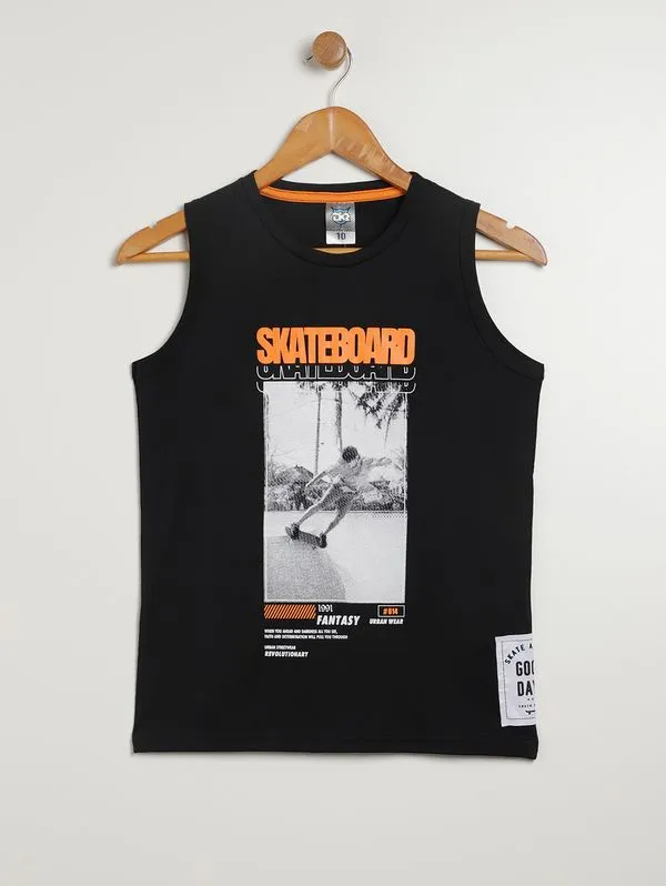 Camiseta Regata Juvenil Para Menino - PRETO 10