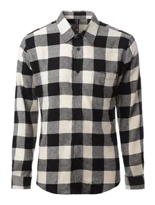 Camisa Manga Longa Xadrez Masculina PRETO/BRANCO G