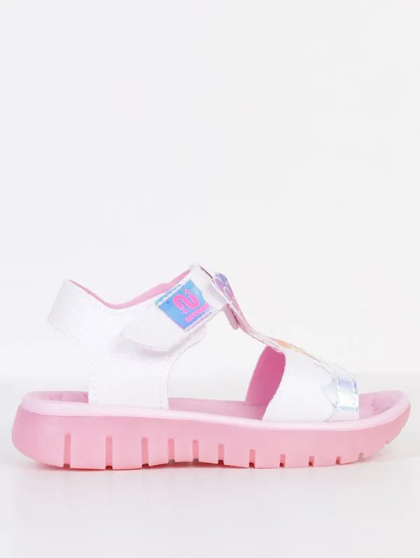 Sandália Novopé Infantil Para Bebê Menina - ROSA/PRATA 25/26
